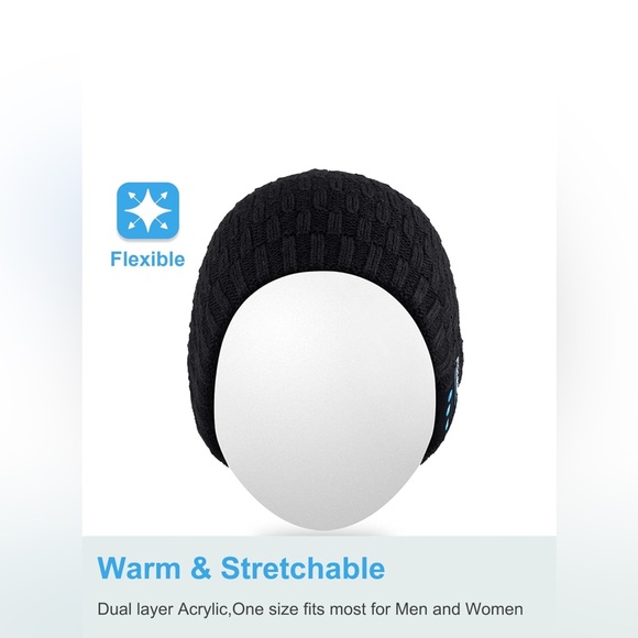 Bluetooth Beanie Hat with Wireless Stereo Over Ear Headphones - Picture 2 of 3